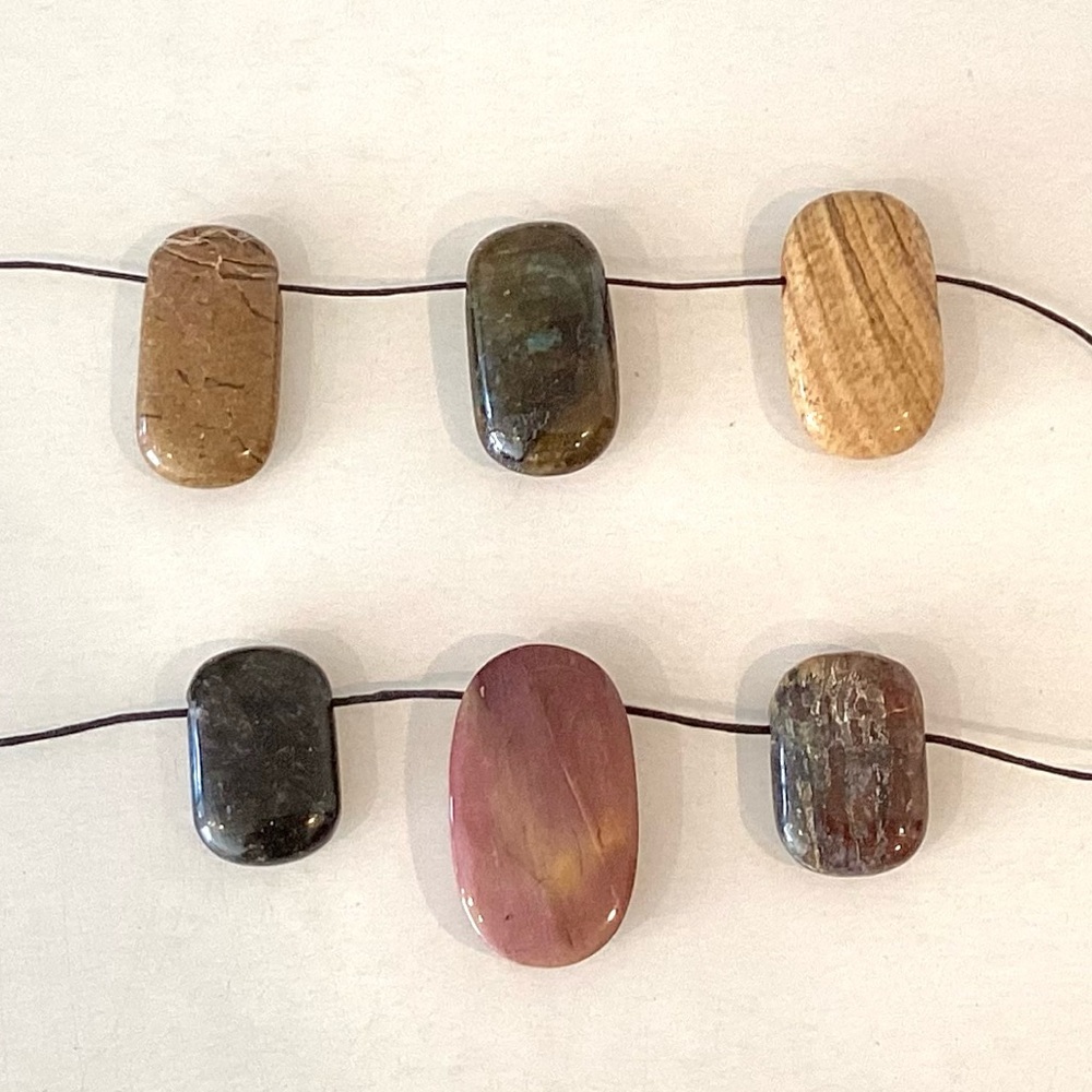 6 Semi Precious Stone Pendants